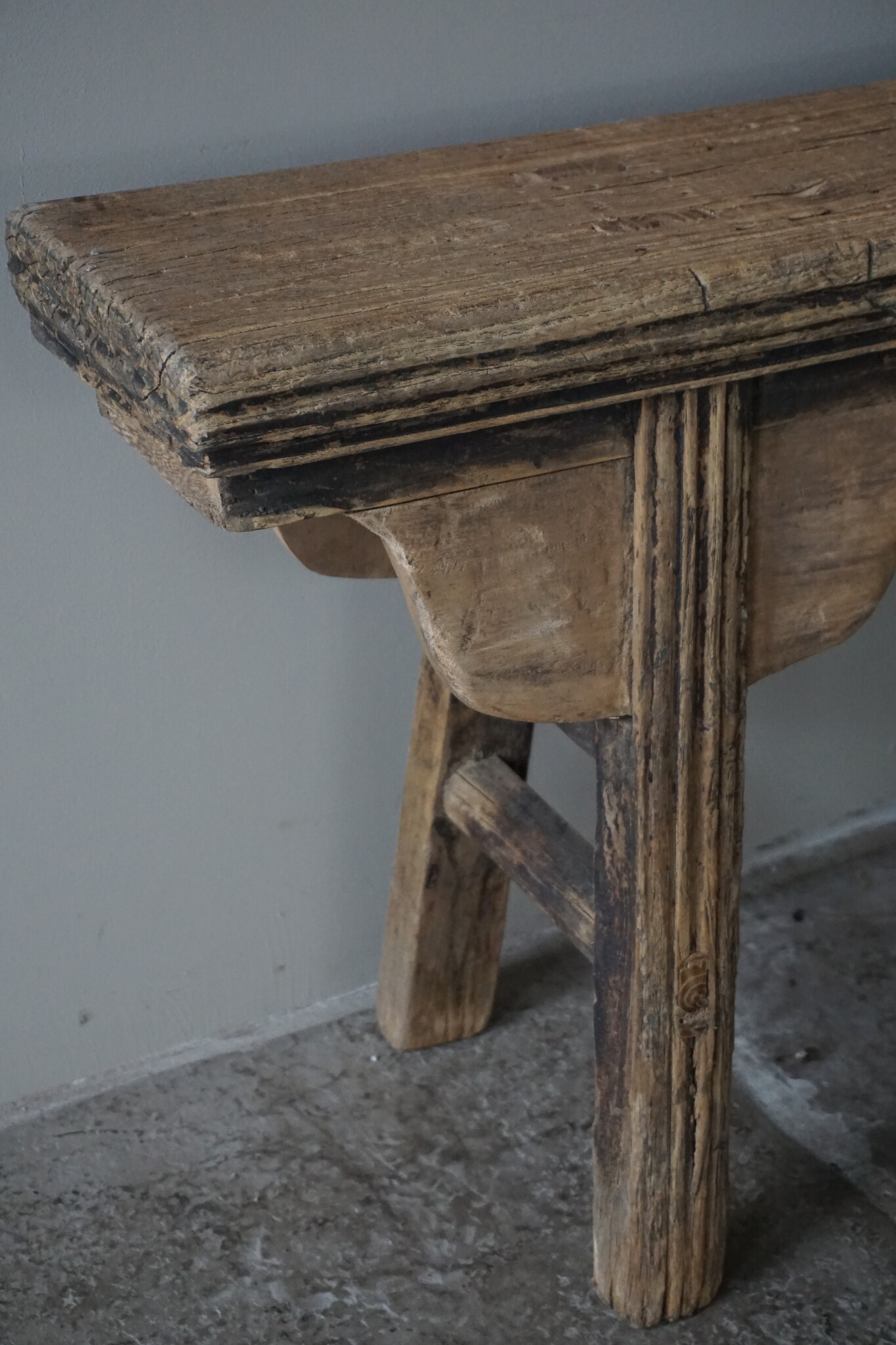 Rene Houtman Oud Houten Bankje | China | Krulpoten | B151 cm