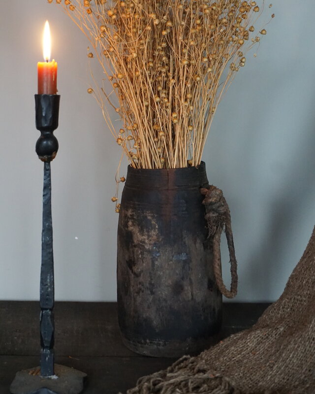 Aura Peeperkorn Nepalese Houten Pot | H25 x D13,5 cm