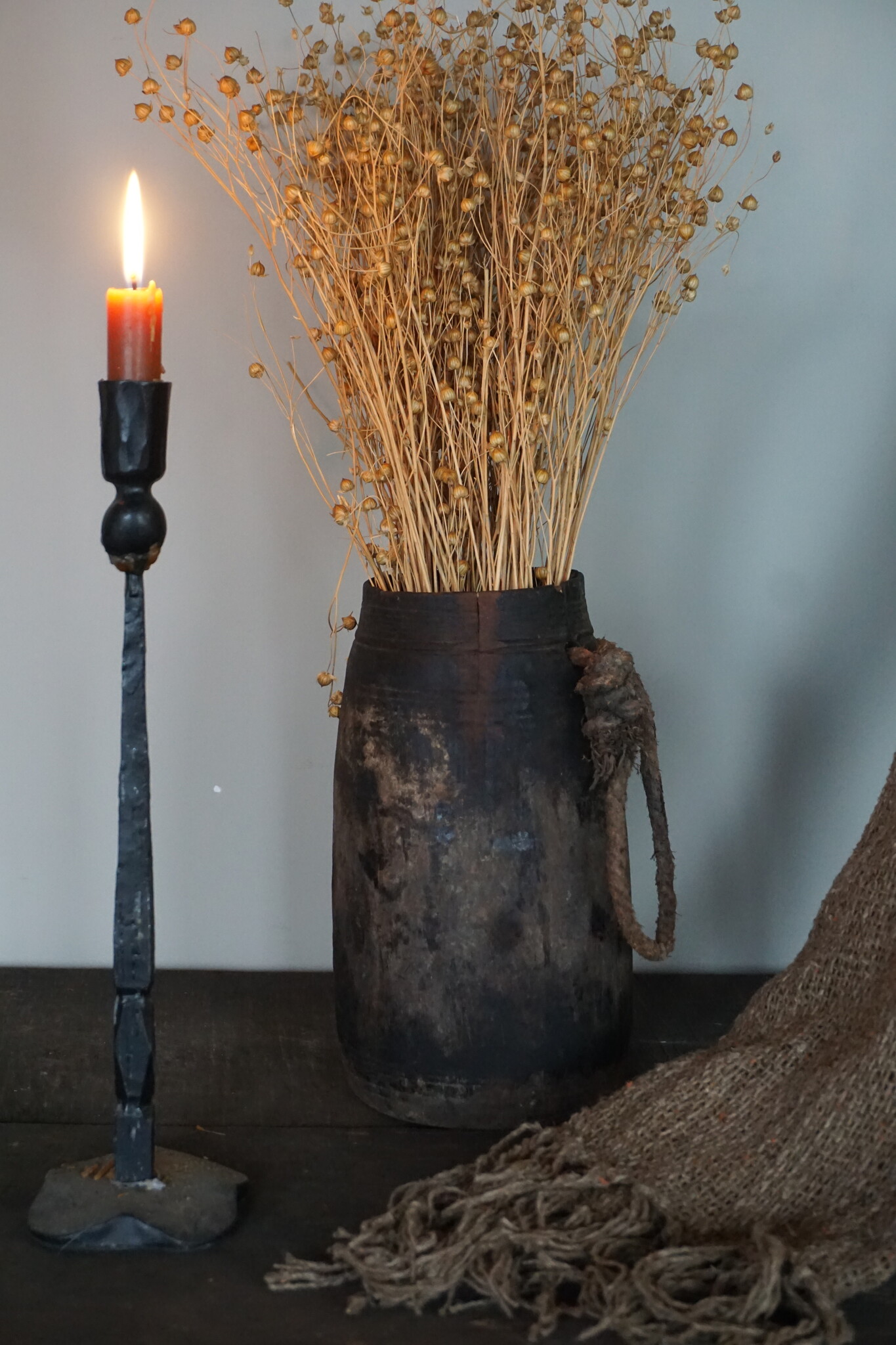 Aura Peeperkorn Nepalese Houten Pot | H25 x D13,5 cm