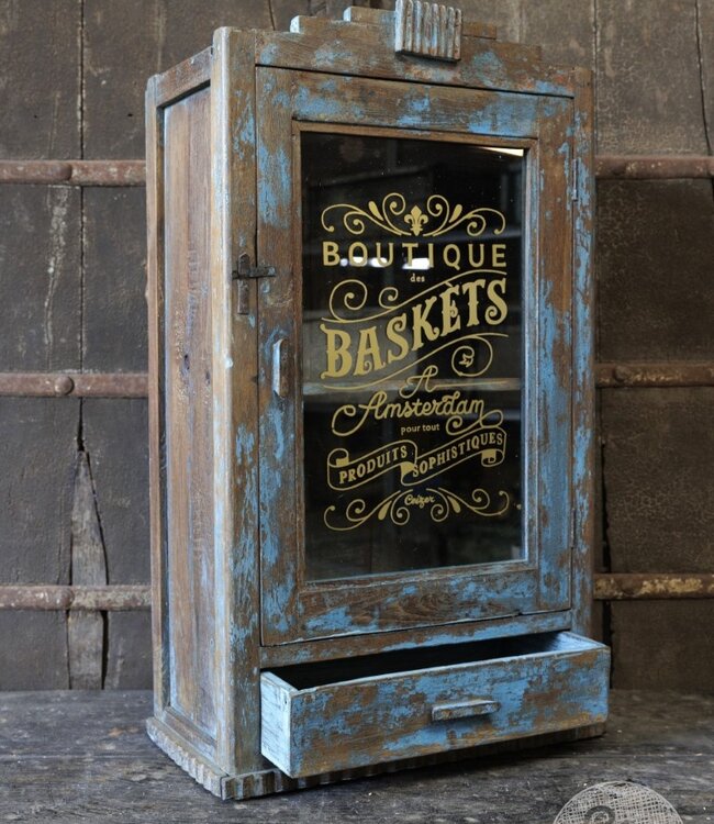 Be-Uniq Origineel Oud Vitrinekastje | India | H70xB40xD21 cm