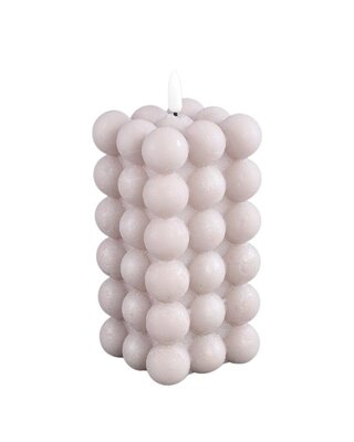 PTMD LED Lichtkaars Met Beweegbare Vlam Beige L Bubble