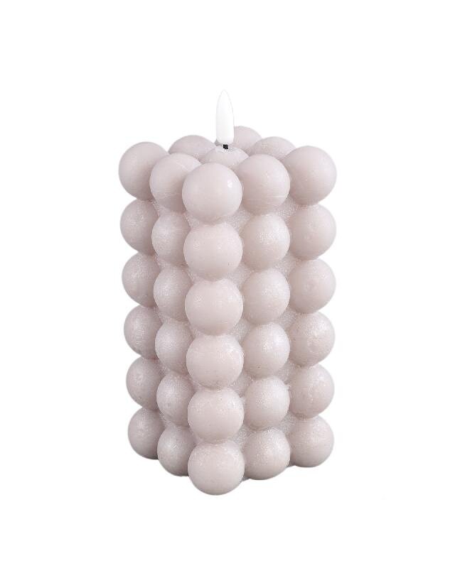 PTMD LED Lichtkaars Met Beweegbare Vlam Beige L Bubble