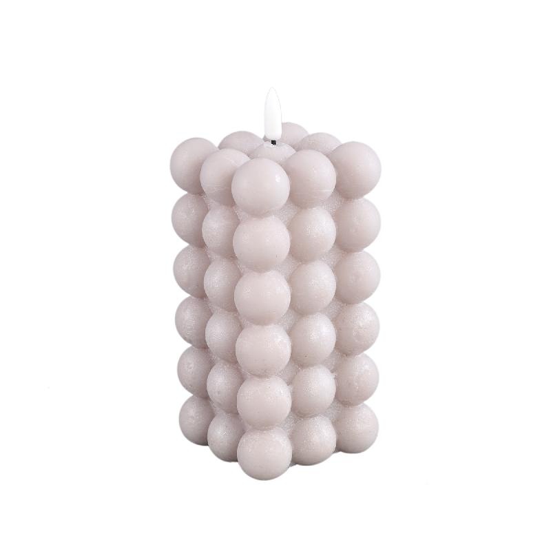 PTMD LED Lichtkaars Met Beweegbare Vlam Beige L Bubble
