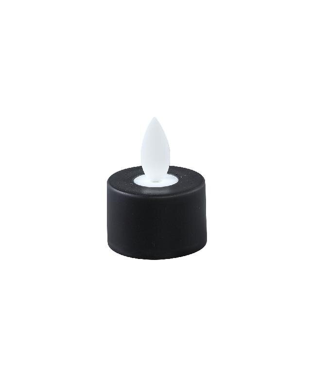 PTMD LED Theelicht Met Stilstaande Vlam Zwart 6 Stuks