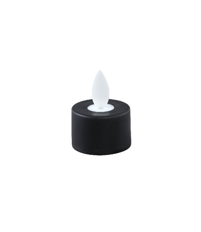 PTMD LED Theelicht Met Stilstaande Vlam Zwart 6 Stuks