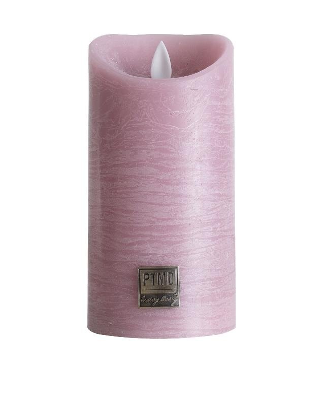 PTMD LED Lichtkaars Met Beweegbare Vlam Floral Roze L