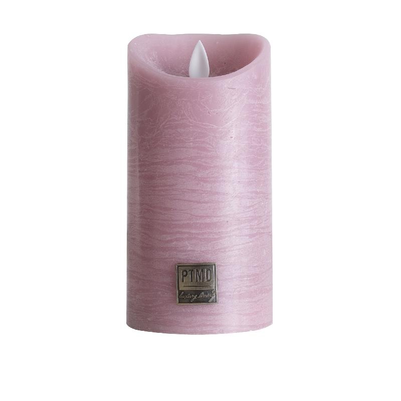 PTMD LED Lichtkaars Met Beweegbare Vlam Floral Roze L