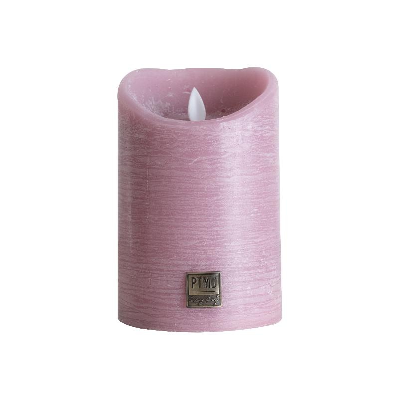 PTMD LED Lichtkaars Met Beweegbare Vlam Floral Roze M
