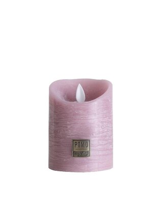 PTMD LED Lichtkaars Met Beweegbare Vlam Floral Roze S