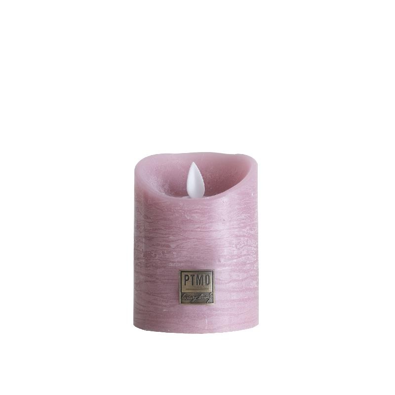 PTMD LED Lichtkaars Met Beweegbare Vlam Floral Roze S