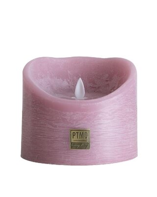 PTMD LED Lichtkaars Met Beweegbare Vlam Floral Roze XL