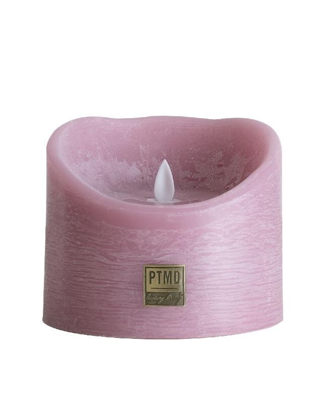 PTMD LED Lichtkaars Met Beweegbare Vlam Floral Roze XL