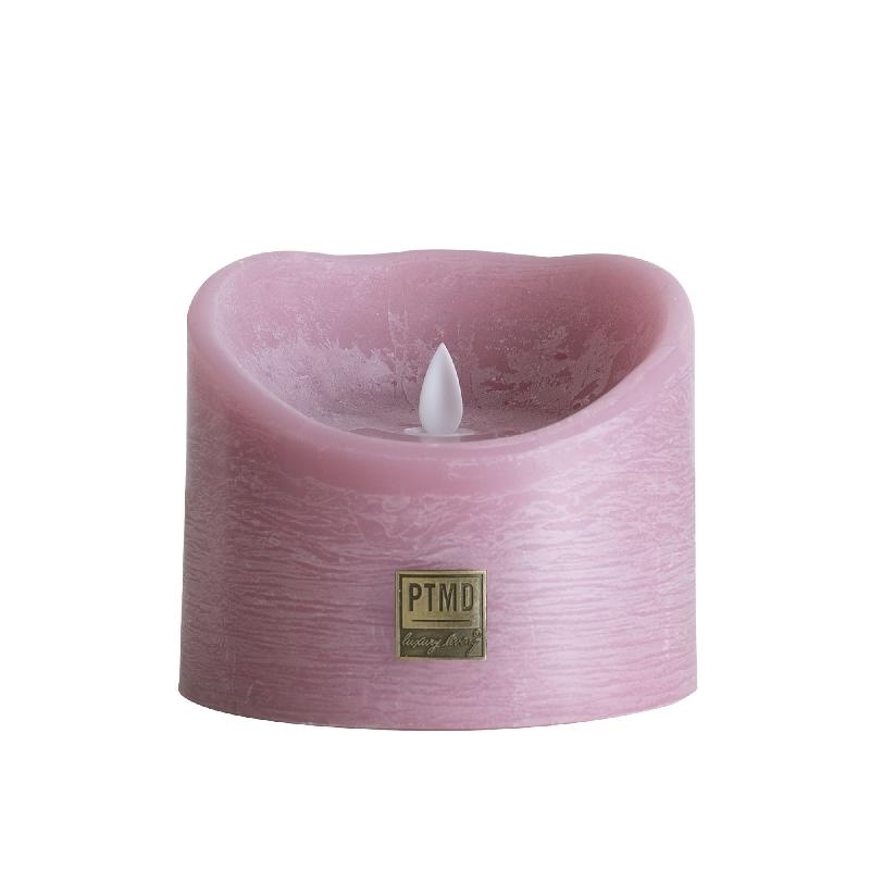 PTMD LED Lichtkaars Met Beweegbare Vlam Floral Roze XL