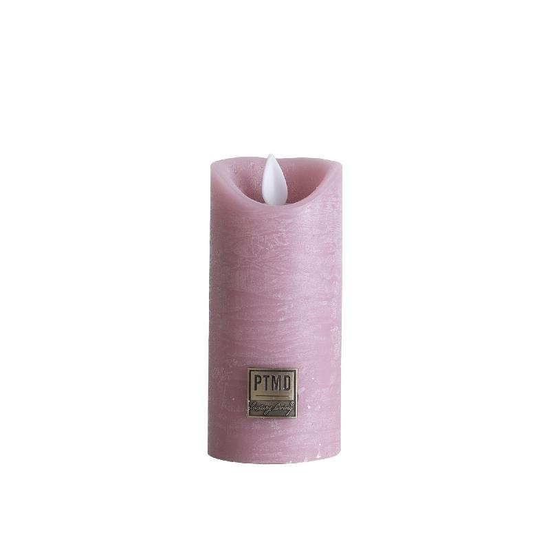 PTMD LED Lichtkaars Met Beweegbare Vlam Floral Roze XS