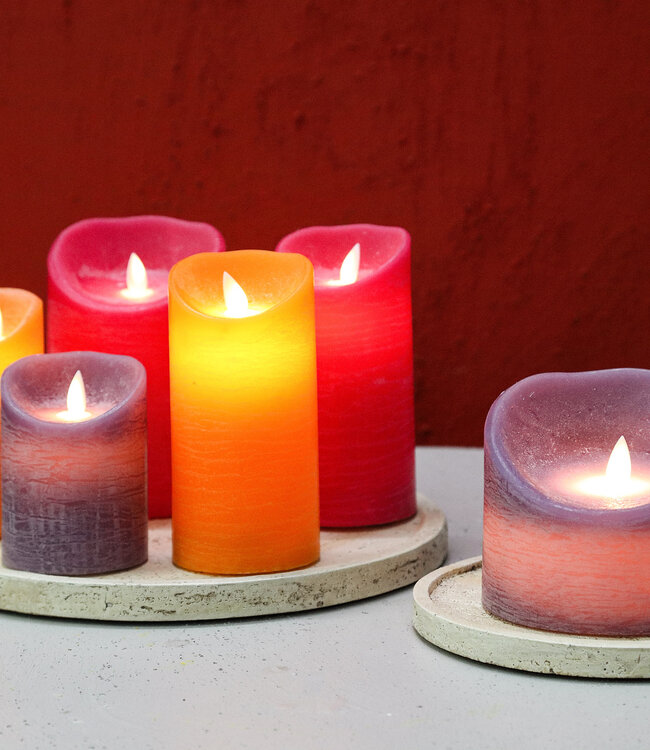 PTMD LED Lichtkaars Met Beweegbare Vlam Roze M