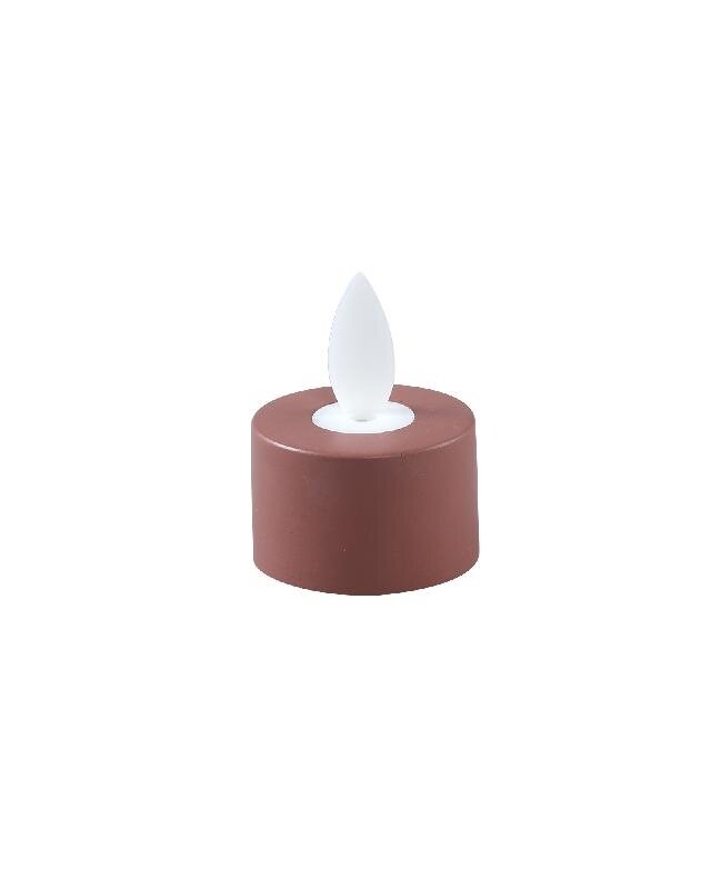 PTMD LED Theelicht Met Stilstaande Vlam Rustiek Bruin 6 Stuks