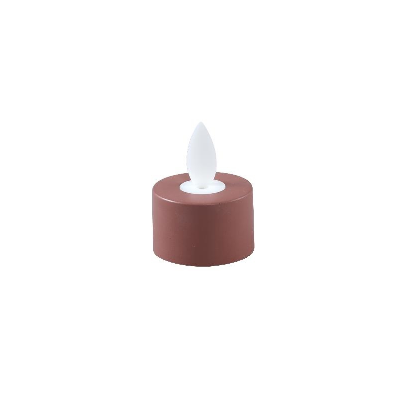 PTMD LED Theelicht Met Stilstaande Vlam Rustiek Bruin 6 Stuks