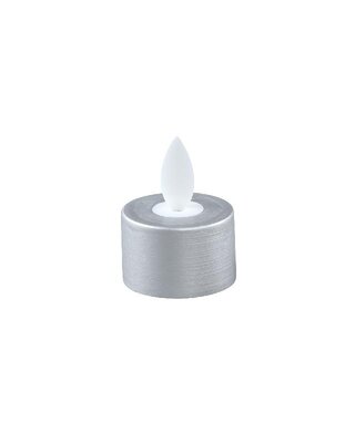 PTMD LED Theelicht Met Stilstaande Vlam Zilver 6 Stuks