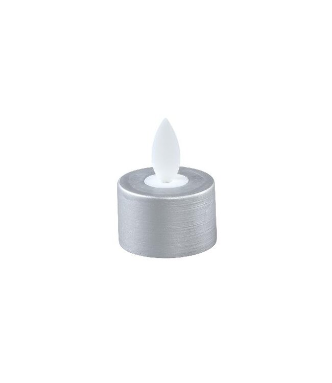 PTMD LED Theelicht Met Stilstaande Vlam Zilver 6 Stuks