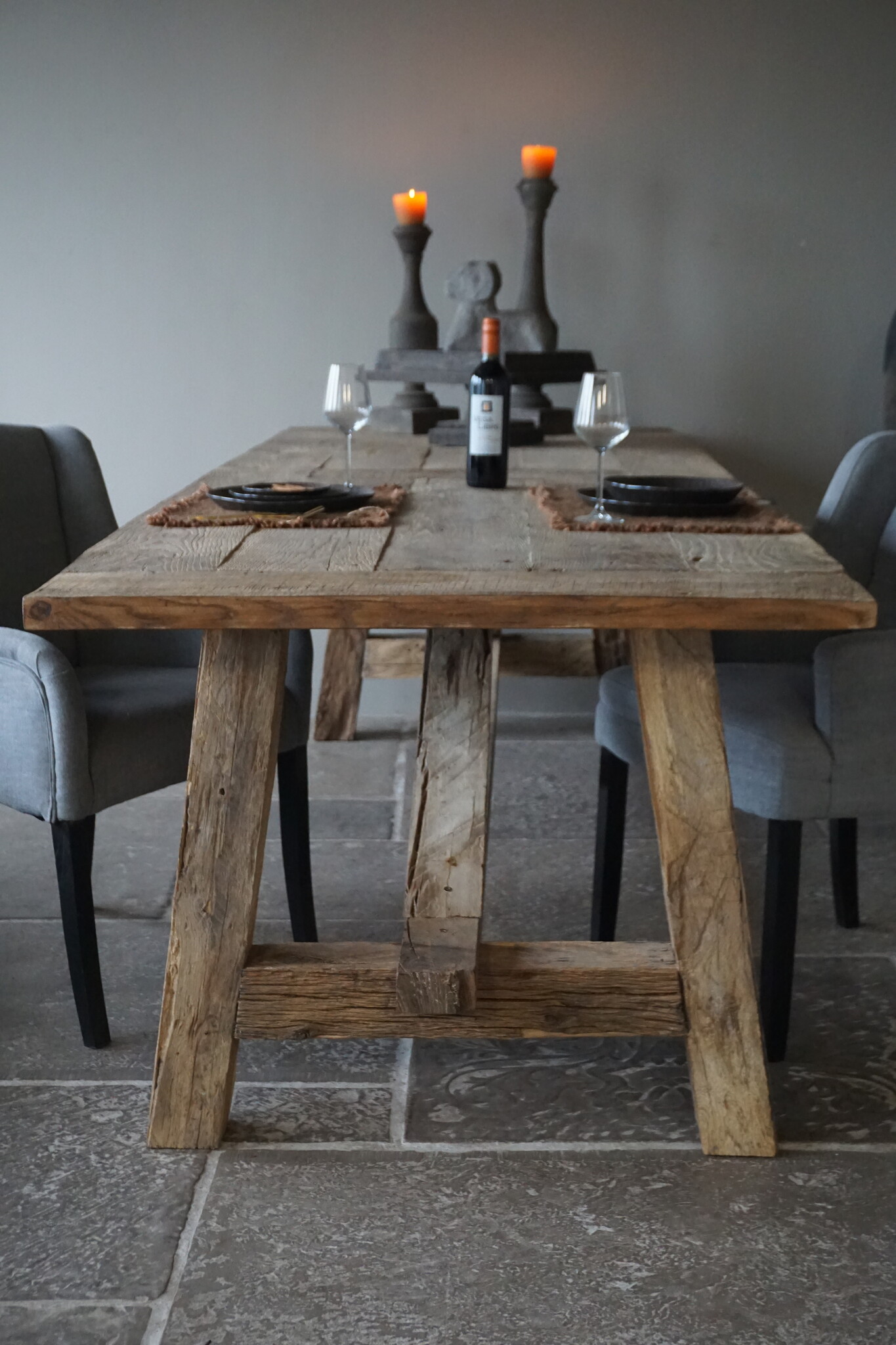 Rene Houtman Oud Eikenhouten Tafel | B300xD100xH79 cm