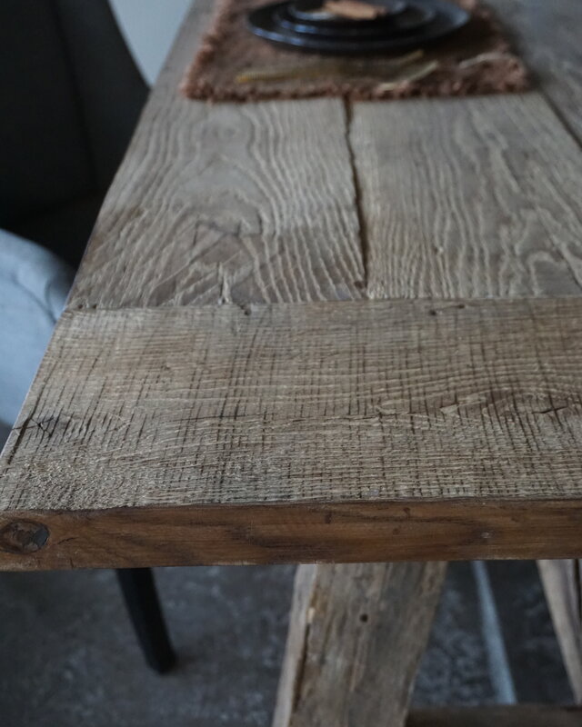 Rene Houtman Oud Eikenhouten Tafel | B300xD100xH79 cm