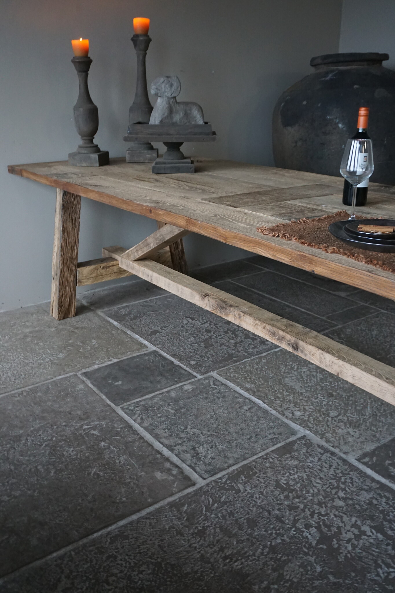 Rene Houtman Oud Eikenhouten Tafel | B300xD100xH79 cm