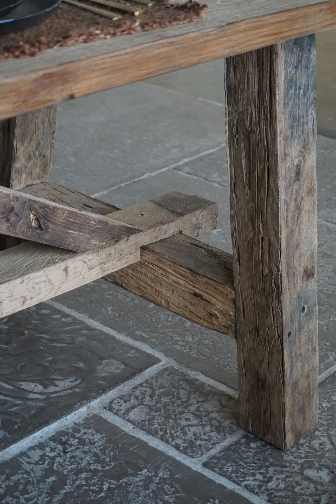 Rene Houtman Oud Eikenhouten Tafel | B300xD100xH79 cm