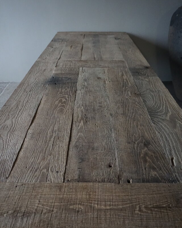 Rene Houtman Oud Eikenhouten Tafel | B300xD100xH79 cm