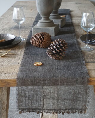 Rene Houtman Tafelloper | Taupe | L215xB33 cm