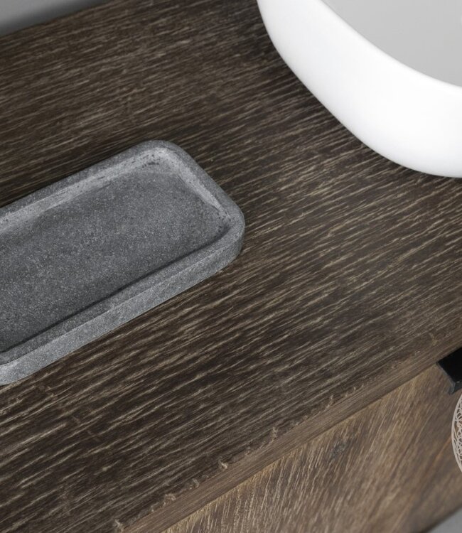 Be-Uniq Zeep Dispenser set van 3 | Andesite Lavastone Grey | H22xB22xD12 cm