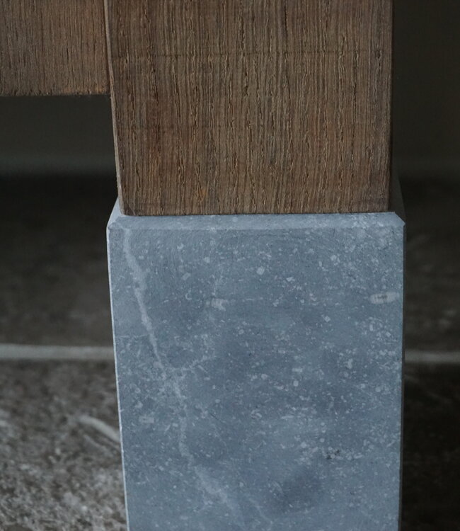 Rene Houtman Badkamermeubel eikenhout met Hardsteen blad | 2 deurs 2 lades