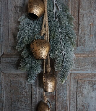 Brynxz Tros Met 4 Bellen | Antiek Goud | L85 cm