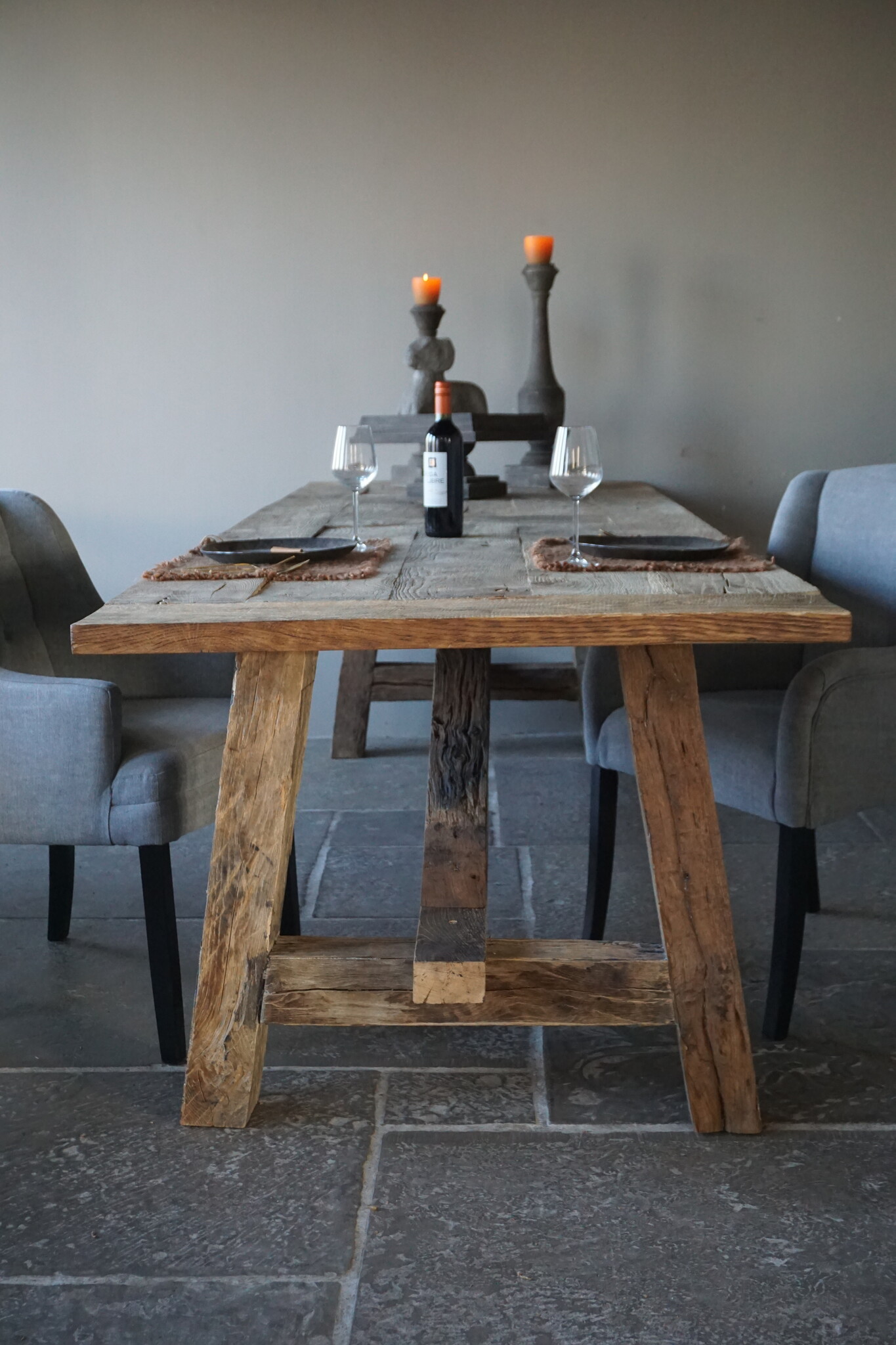 Rene Houtman Oud Eikenhouten Tafel | L300 x D100 x H78 cm