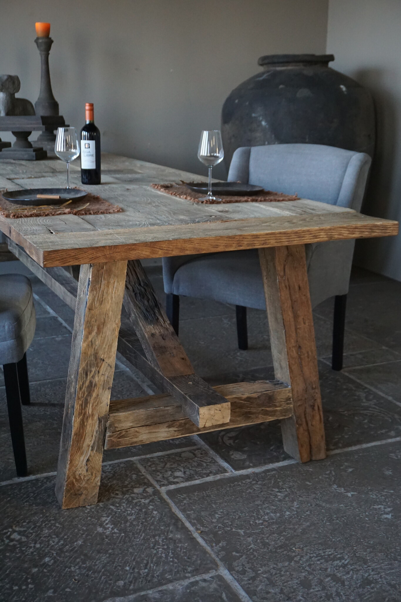 Rene Houtman Oud Eikenhouten Tafel | L300 x D100 x H78 cm