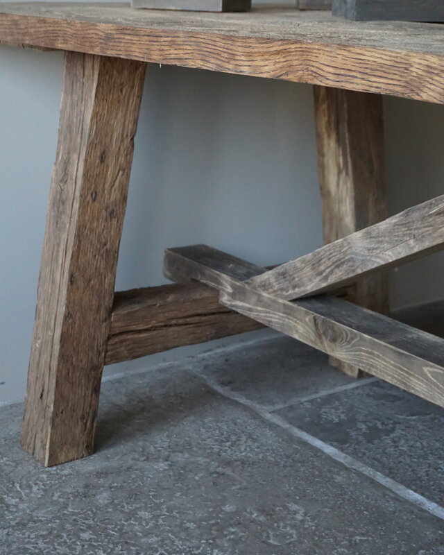 Rene Houtman Oud Eikenhouten Tafel | L300 x D100 x H78 cm