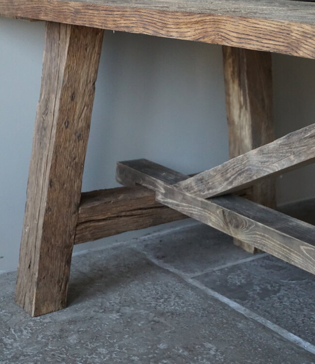 Rene Houtman Oud Eikenhouten Tafel | L300 x D100 x H78 cm