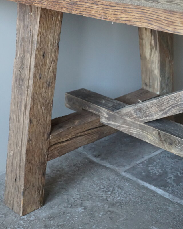 Rene Houtman Oud Eikenhouten Tafel | L300 x D100 x H78 cm