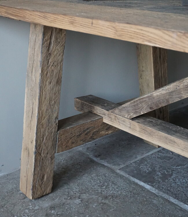 Rene Houtman Oud Eikenhouten Tafel | L270 x D100 x H78,5 cm