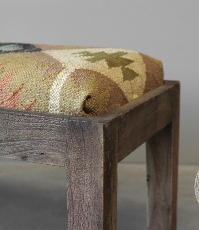 Be-Uniq Bankje Rustiek | Oude Kelim Nr 6 | H50xB120xD45 cm