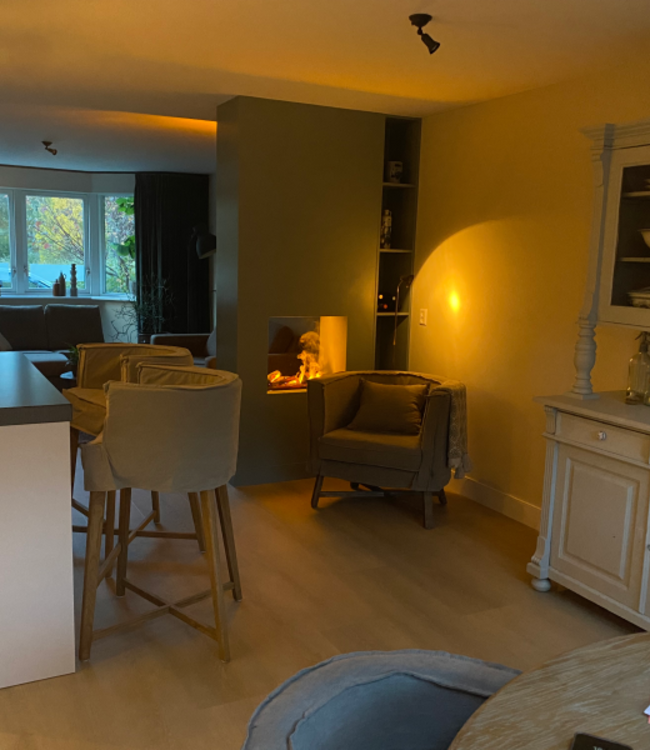 Rene Houtman Woodie (woody) Barstoel Licht Grijs Linnen Met Losse Hoes