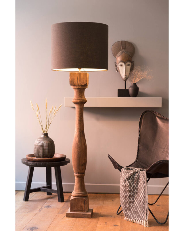 Light&Living Vloerlamp Robbia Donker Bruin | 23x23x125 cm