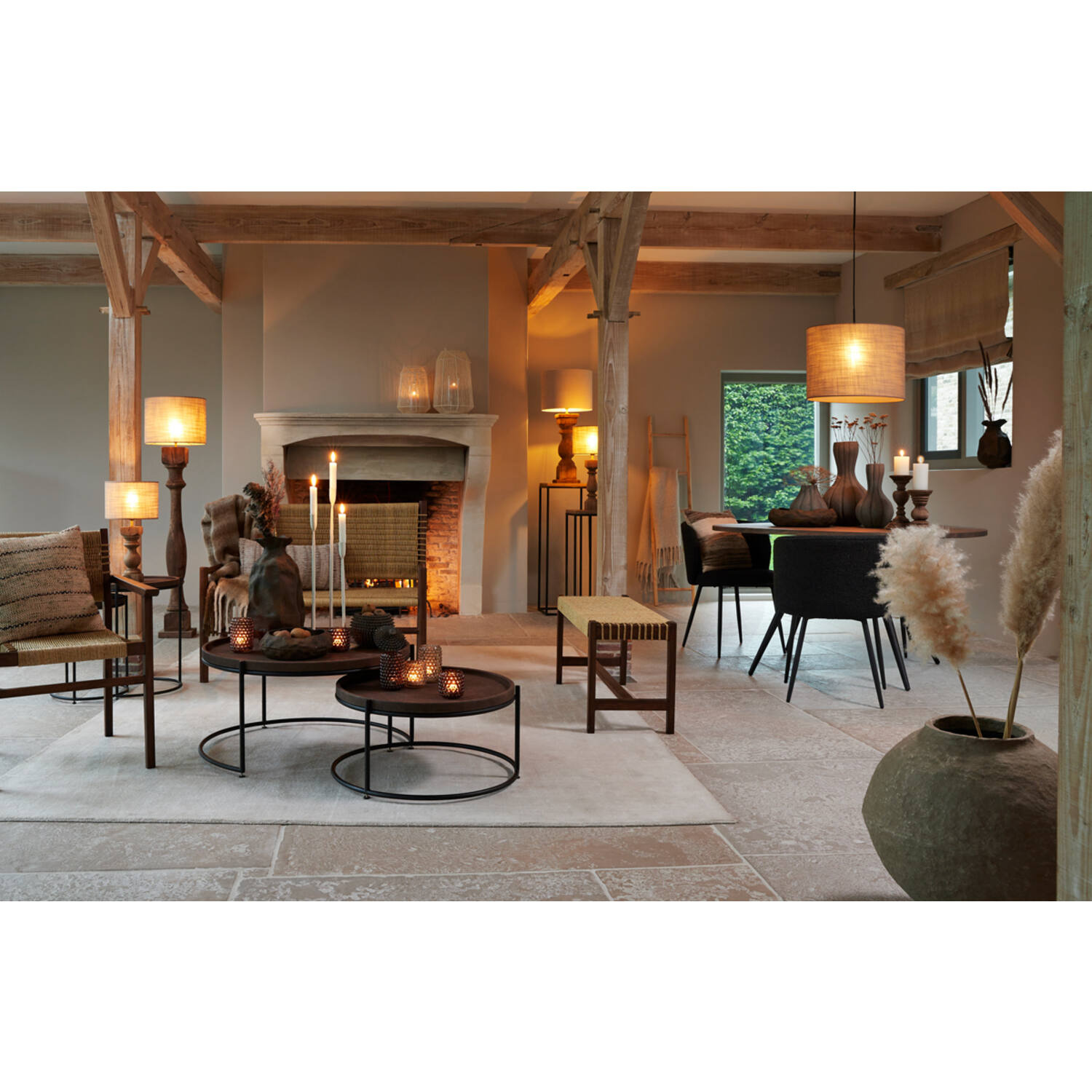 Light&Living Vloerlamp Robbia Donker Bruin | 23x23x125 cm