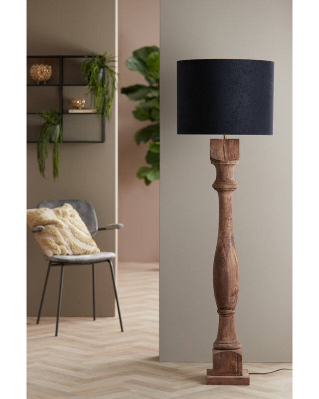 Light&Living Vloerlamp Robbia Donker Bruin | 23x23x125 cm
