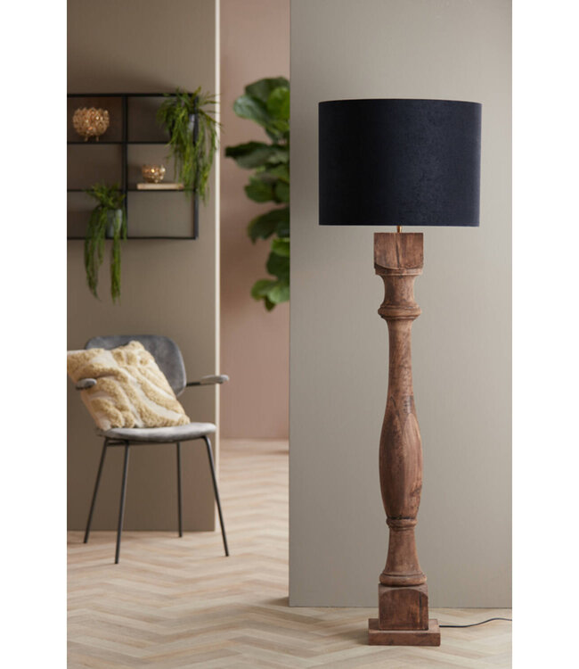 Light&Living Vloerlamp Robbia Donker Bruin | 23x23x125 cm