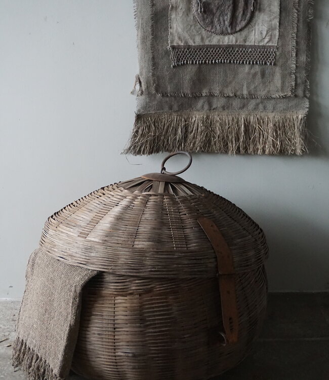 Be-Uniq Basket Met Deksel | Rattan | D60 x H40 cm