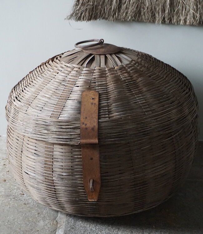 Be-Uniq Basket Met Deksel | Rattan | D60 x H40 cm