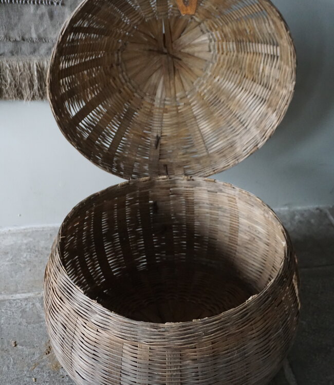 Be-Uniq Basket Met Deksel | Rattan | D60 x H40 cm