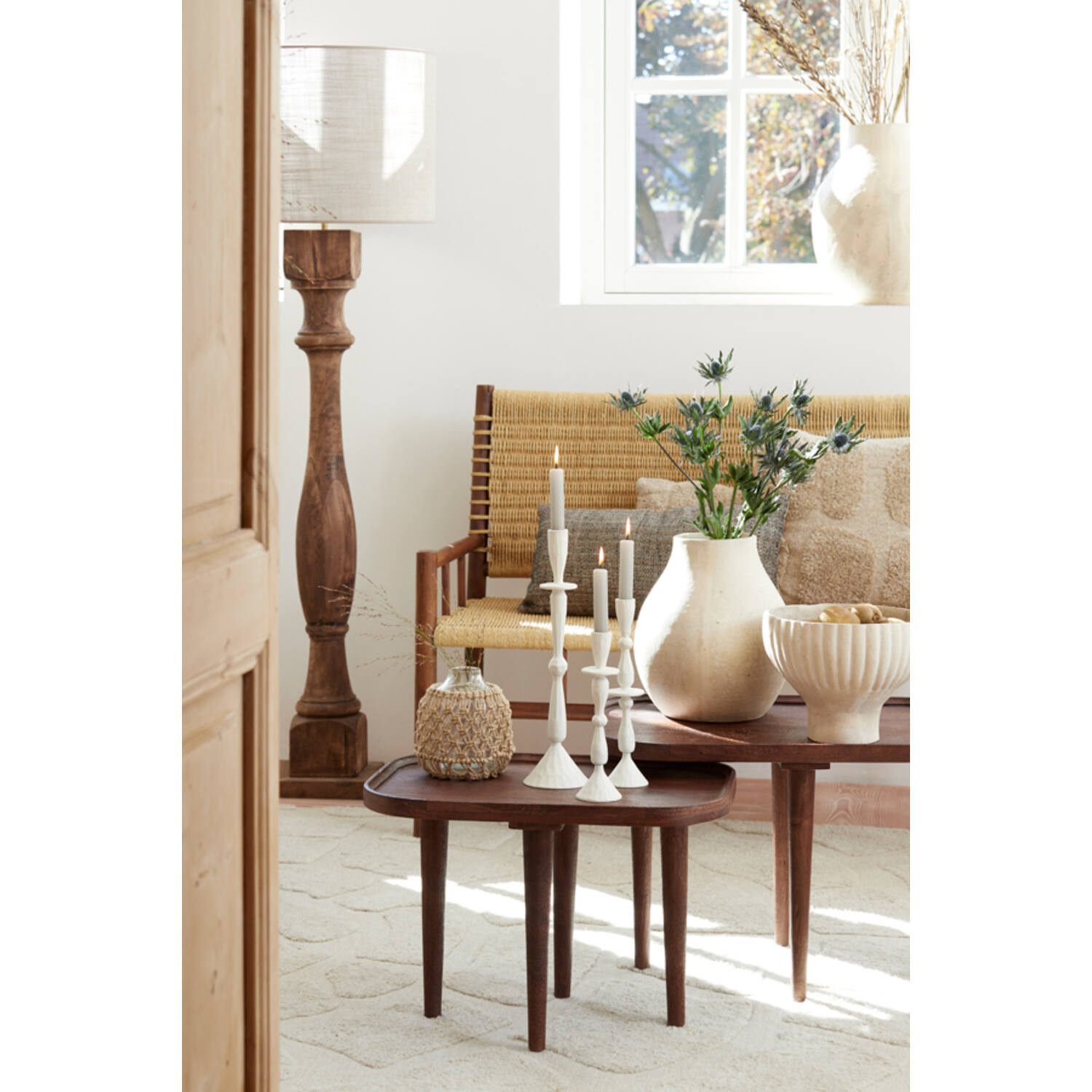 Light&Living Vloerlamp Robbia Naturel | 23x23x125 cm