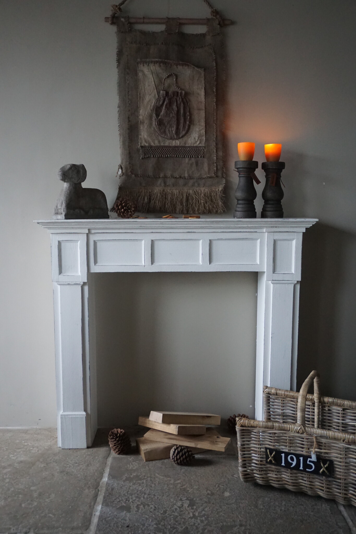 Rene Houtman Sfeervolle Houten Schouw | Wit | H108 x B125 x D27 cm