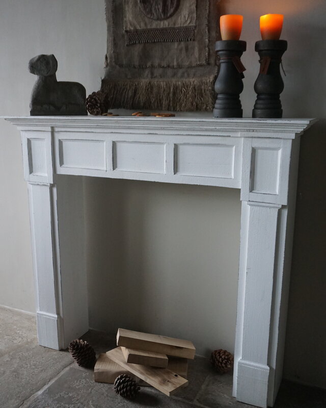Rene Houtman Sfeervolle Houten Schouw | Wit | H108 x B125 x D27 cm